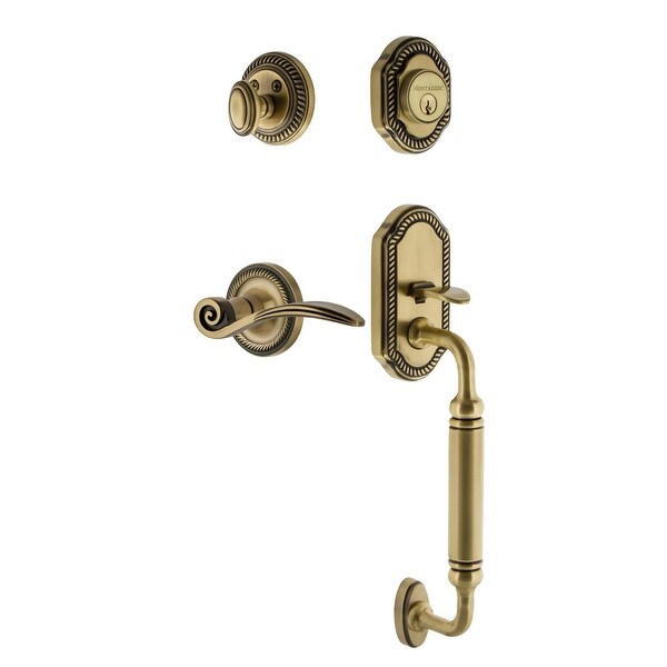 Nostalgic Warehouse ROPSWN_ESET_238_CG_RH Rope Right Handed Sectional Single Cylinder Keyed Entry Handleset with C Grip and