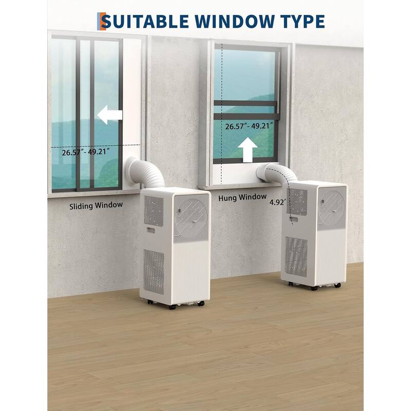 10,000 BTU Portable Air Conditioner Cools Up to 350 Sq. Ft, with Remote Control
