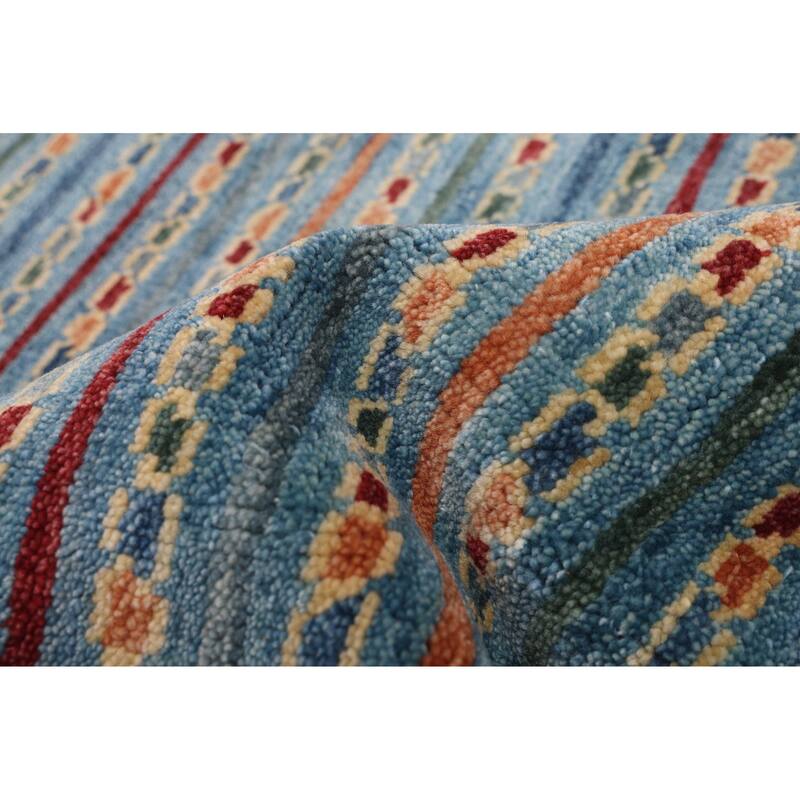 ECARPETGALLERY Hand-knotted Peshawar Ziegler Blue Wool Rug - 5'8 x 7'10