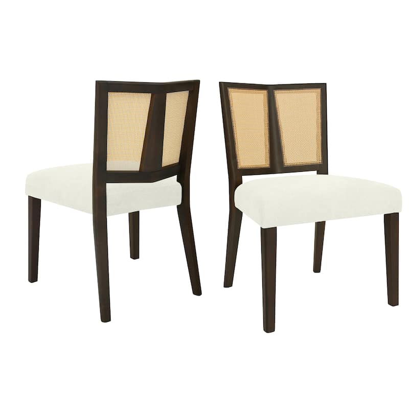 Christopher Knight Home - Oliver Mid-Century Rattan Back Upholstered Dining Chair Set of 2