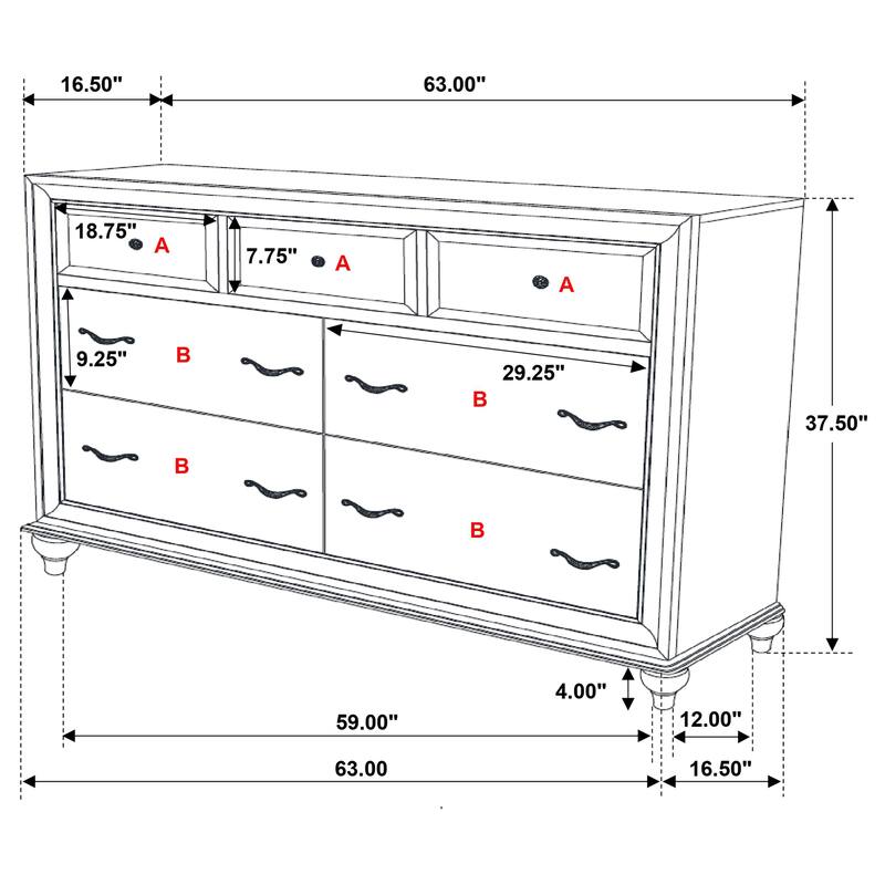 Barzini 5-Piece Bedroom Set with Upholstered Headboard