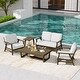 preview thumbnail 27 of 99, 5-Piece Teak Outdoor Conversation Set with Tables.