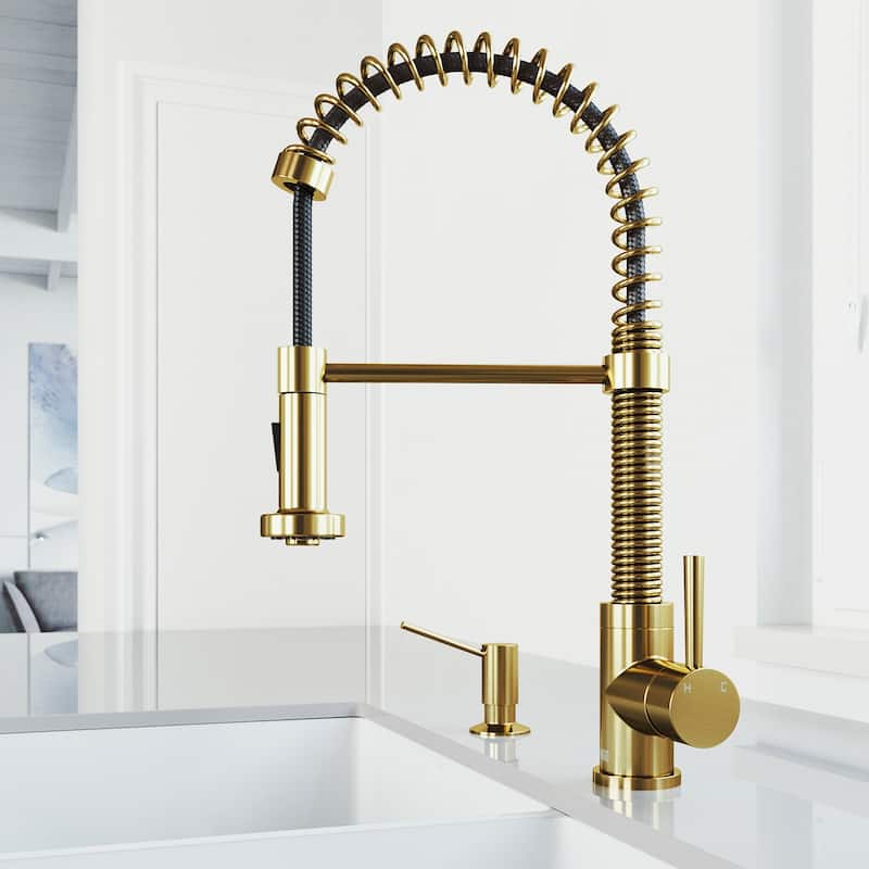 VIGO Edison 19" H Single Handle Pull-Down Sprayer Kitchen Faucet