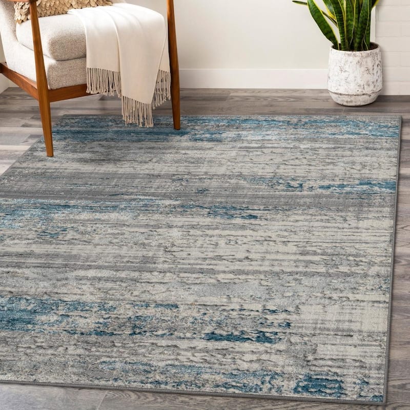 Luxe Weavers Modern Abstract Textured Area Rug for Living Room and Bedrooms - 8' x 10' - Blue