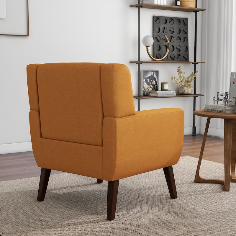 Modern Accent Chair Cotton Linen Upholstered Chair for Living Room