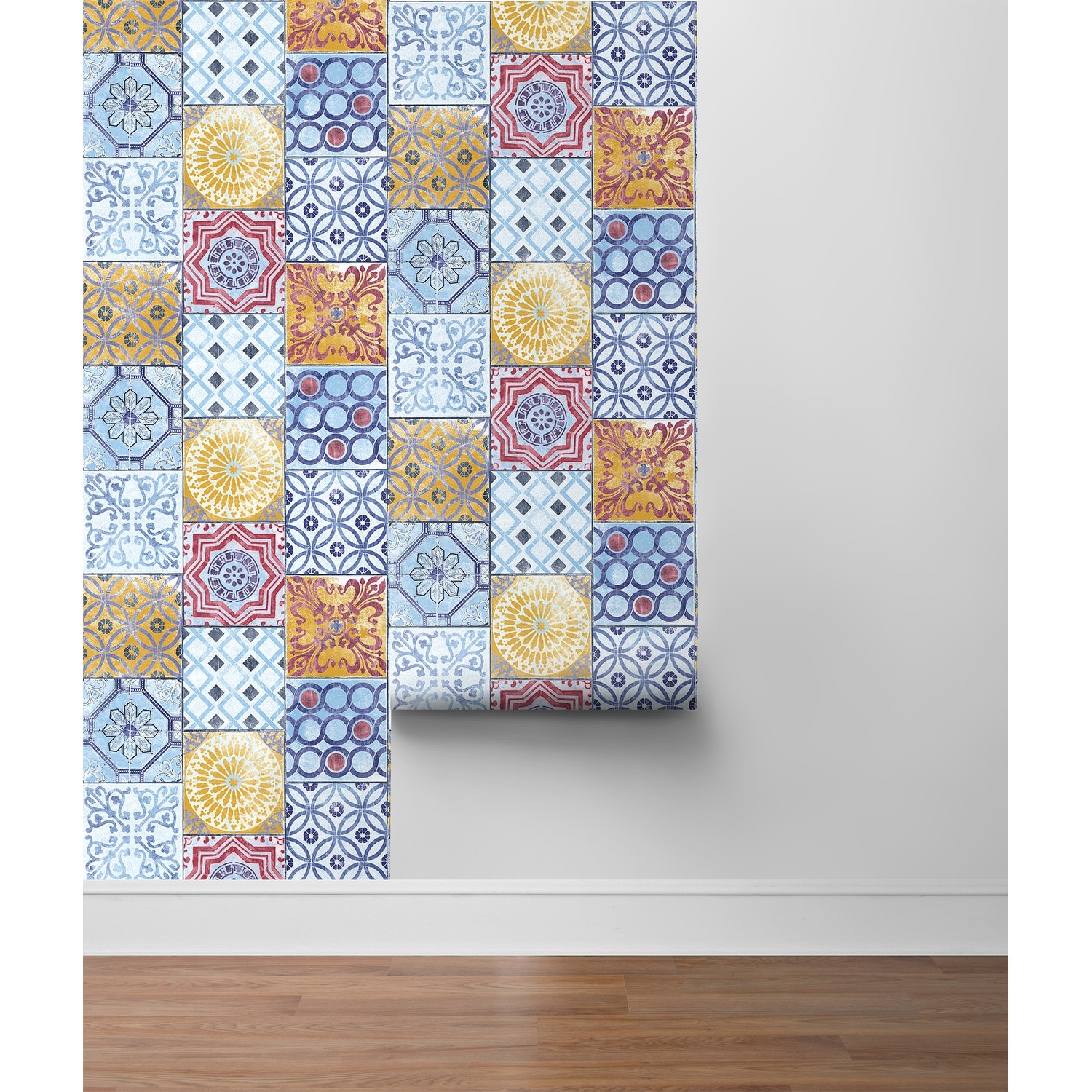 NextWall Moroccan Tile Peel and Stick Removable Wallpaper