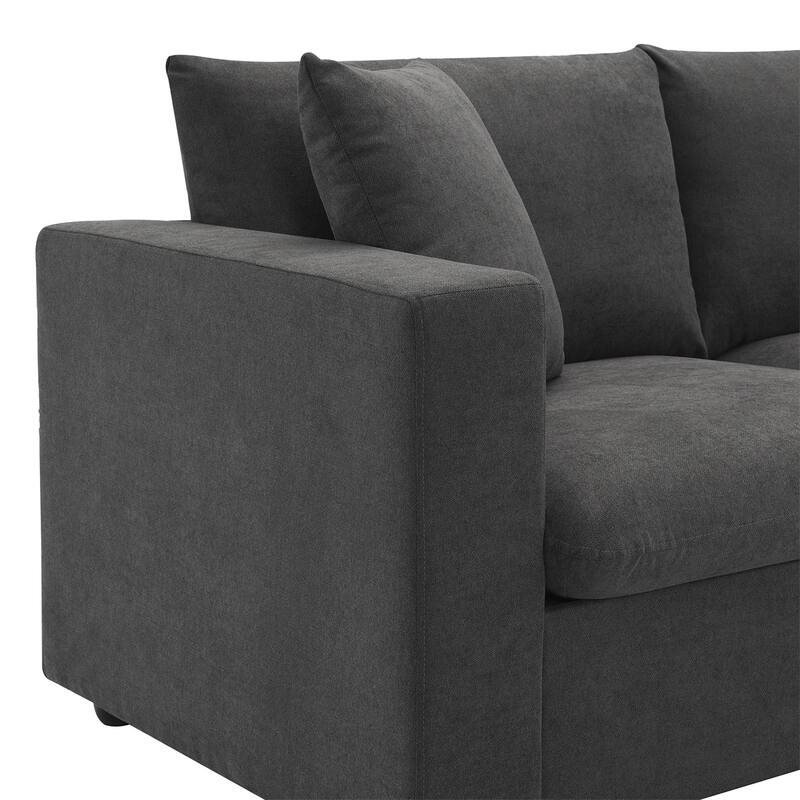 100.4*64.6" Sectional Sofa, L-shaped Couch Set with 2 Free pillows