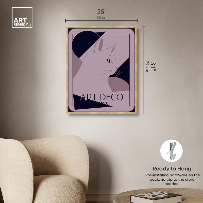 Cat Deco Canvas by Art Remedy