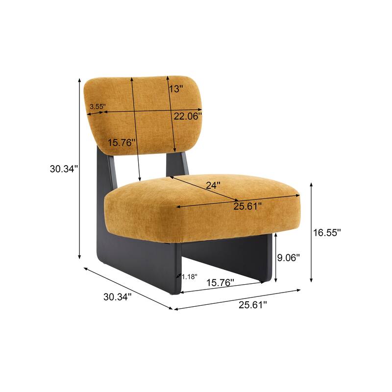 Modern Lounge Chairs with Solid Wood Frame (Set of 2)