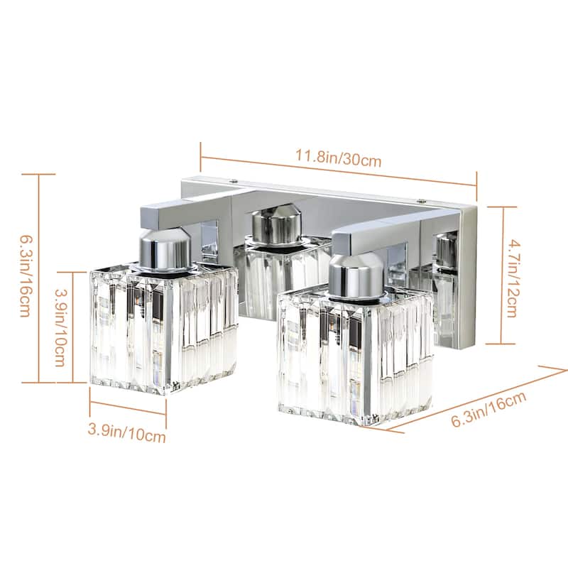 2/3/4/5 Light Bathroom Vanity Light Wall Sconce with Crystal Shade