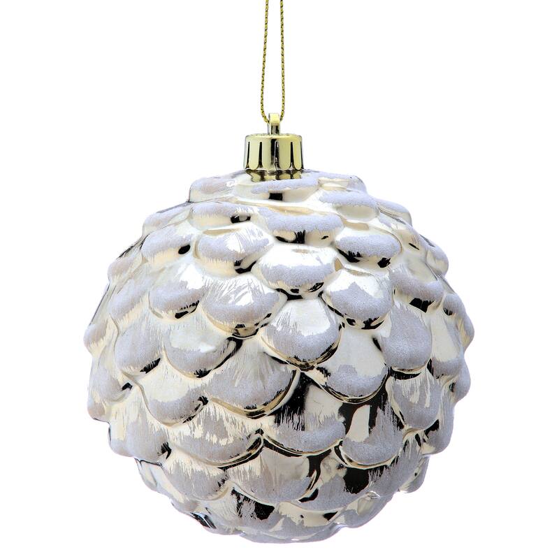 100mm Shiney Globe Cone Ornament Box of 4