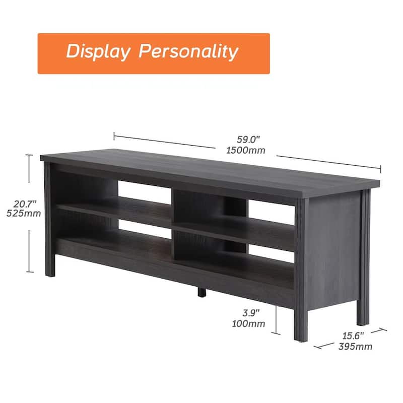 LED TV Stand for 65-75 Inch TV, TV Console with Warm White LED Light