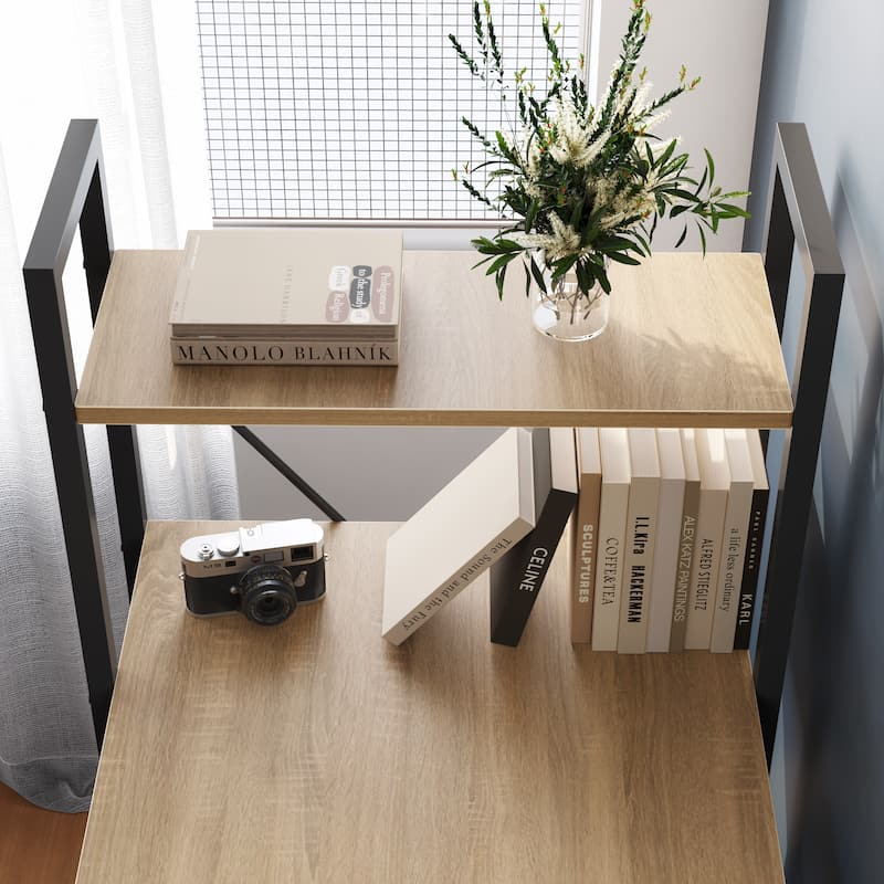 Computer Desk Home Office Computer Desk with 4 Shelves & Hooks