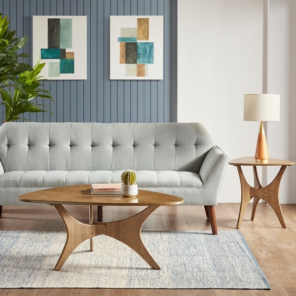 Carson Carrington Telsiai Triangular Wood Coffee Table On Sale