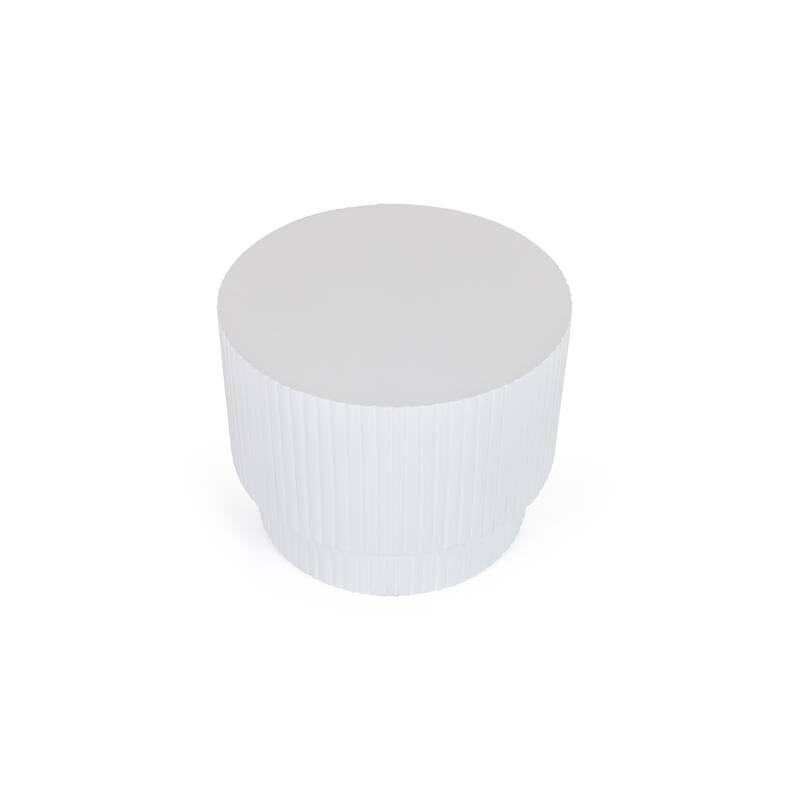 Modrest Gruver Modern White Concrete End Table