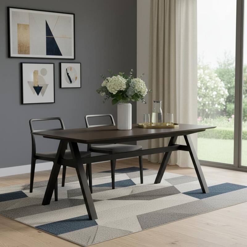 HomeRoots 71" Walnut Solid Wood Trestle Base Dining Table - 70.90 in. x 29.50 in. x 29.50 in. - Walnut - 70.90 in. x 29.50 in. x 29.50 in.