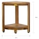 preview thumbnail 10 of 8, EcoDecors Corner Teak Wood Shelf Shaving Footrest Waterproof Stool For Inside Shower, 18-Inches Tall in Earthy Teak Finish