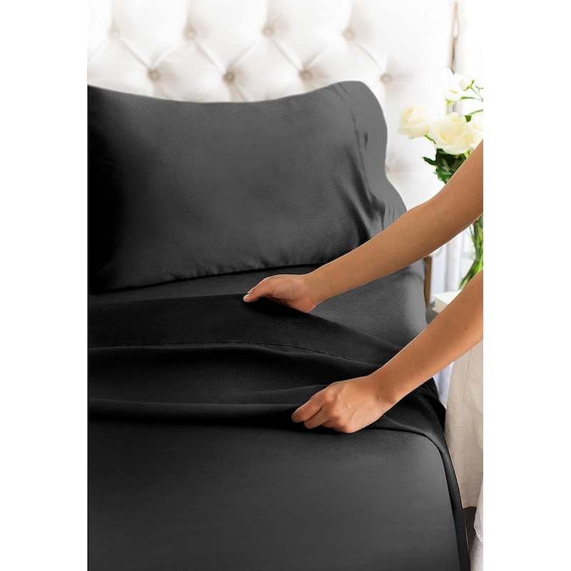 CGK Linens Brushed Microfiber Soft Wrinkle free 4 Piece Bed Sheet Set