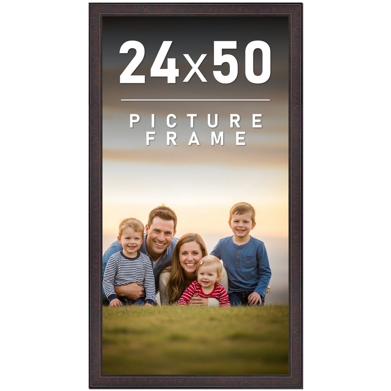 24x50 Frame Brown Solid Wood Picture Frame - Complete Modern Photo