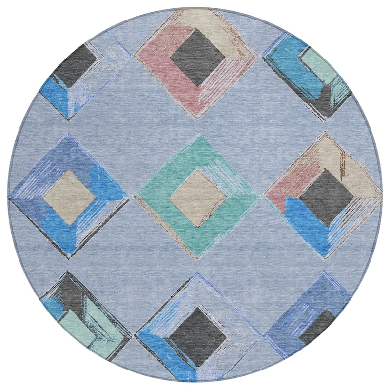 HomeRoots Geometric Transitional Rectangle Outdoor Rug