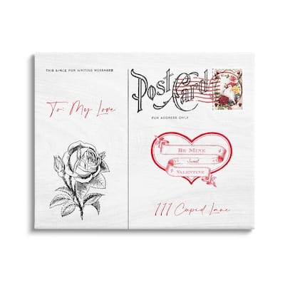 Stupell To My Love Valentines Postcard Canvas Wall Art, Design by Lil' Rue