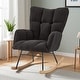 preview thumbnail 45 of 51, Teddy Fabric Tufted Glider Rocking Chair with Metal Frame Dark Gray