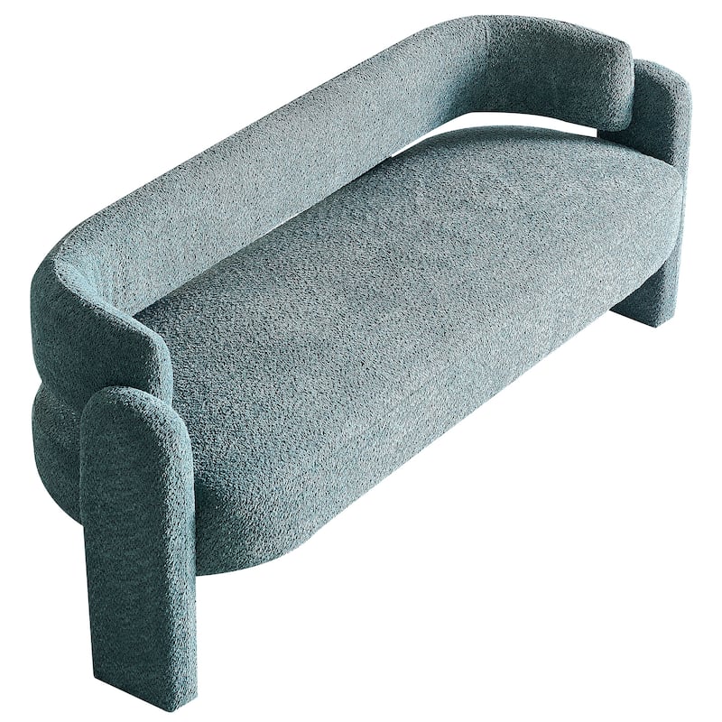 Stylish Boucle Sofa with High-Density Foam & Easy Assembly - 700 lbs Capacity