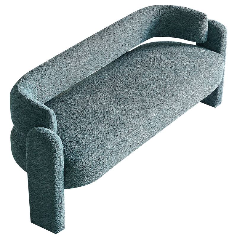 Modern Upholstered Bench Velvet Sofa with Rolled Arms, Loveseat Sofa, Chaise Sofa for Club Living Room Bedroom