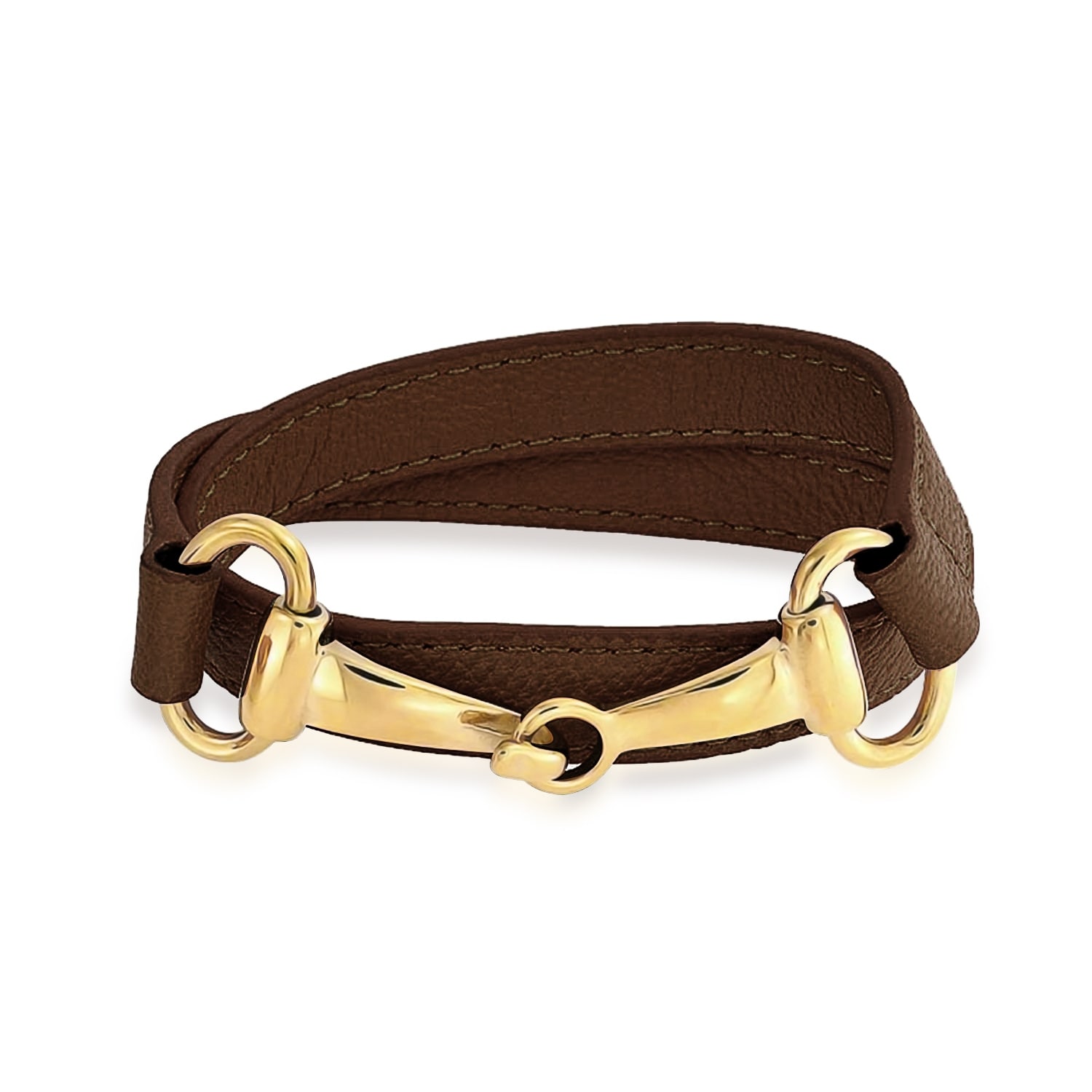 HORSE & WESTERN JEWELLERY JEWELRY LADIES HEART HORSE BRACELET GOLD SUEDE BROWN