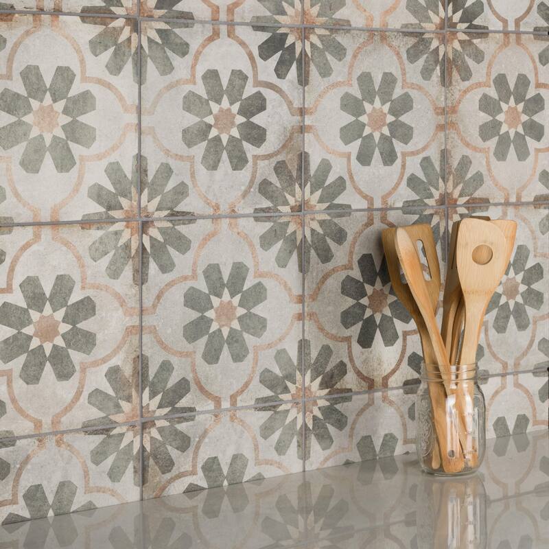 Merola Tile D'Anticatto Decor Florence 8-3/4" x 8-3/4" Porcelain Floor and Wall Tile