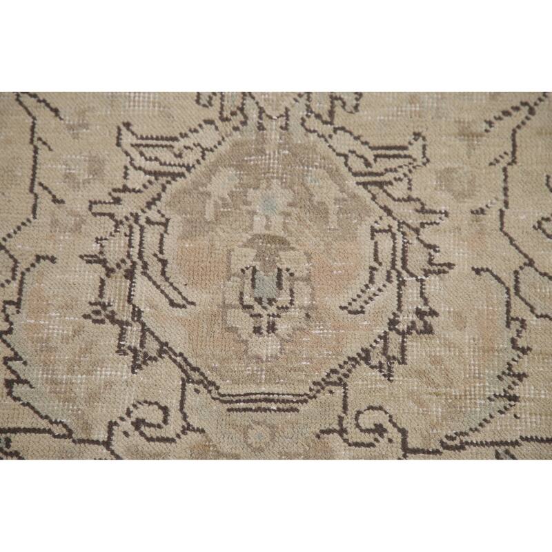 Hand Knotted Oriental 100% Wool Carpet Traditional Floral Beige & Ivories Tabriz Area Rug - 12' 7'' X 9' 7''
