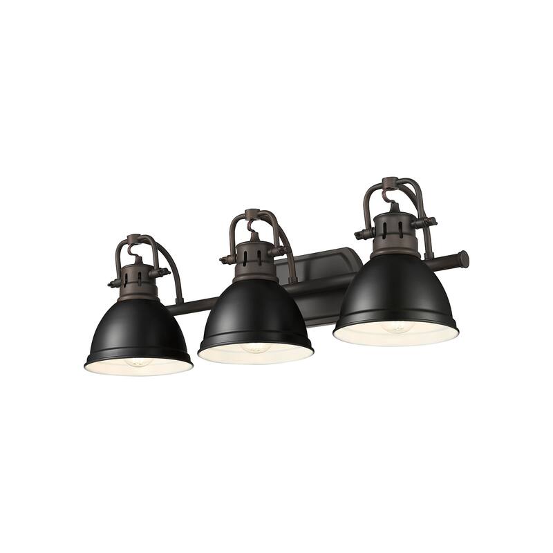 Golden Lighting 3602-BA3-RBZ Duncan 3 Light 25" Wide Vanity Light - Rubbed Bronze / Matte Black