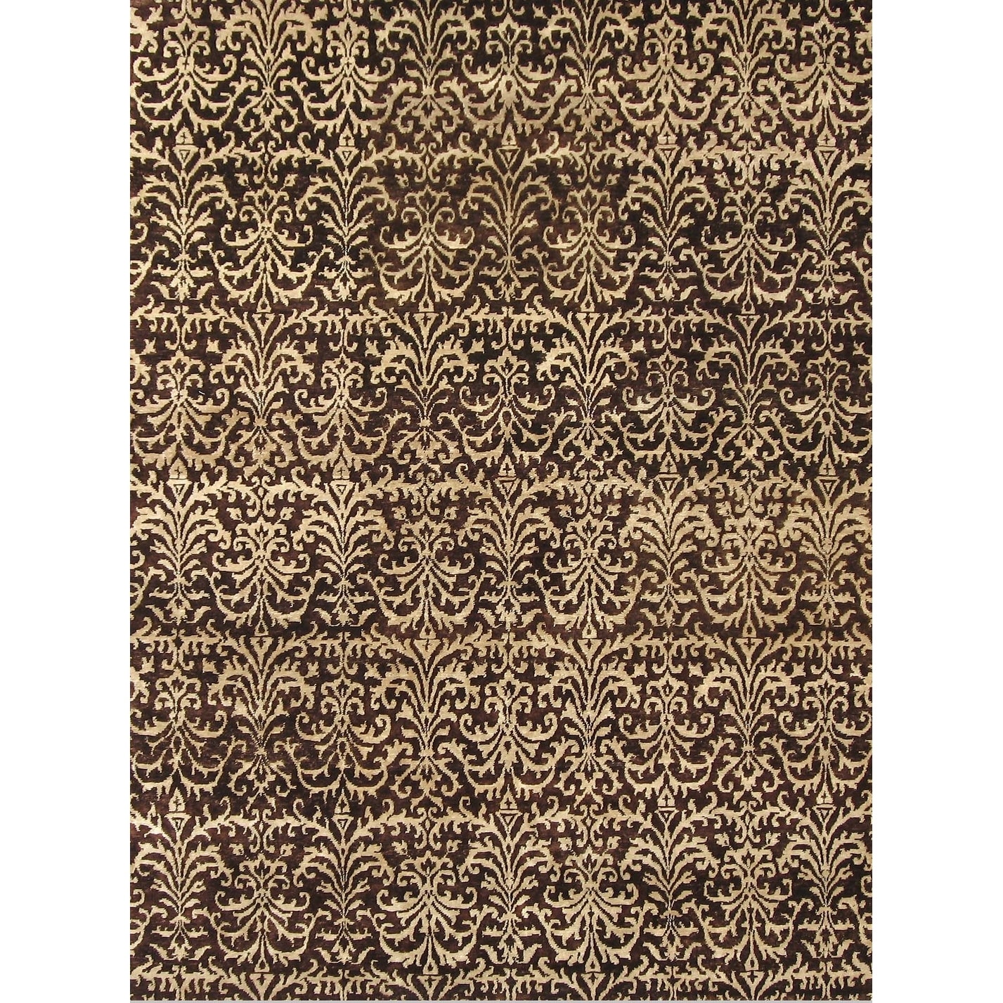 Metro hand-knotted New Zealand Wool Brown/Ivory Area Rug - 8' x 10'