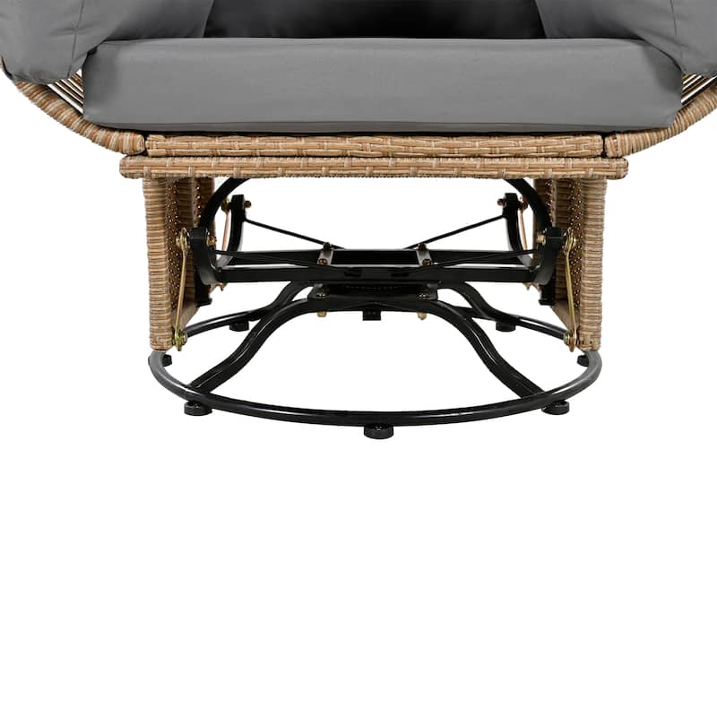 Nestfair Rattan Egg Patio Chair Swivel Chair with Rocking