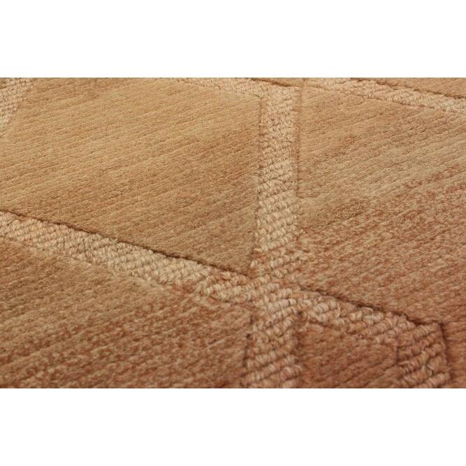 ECARPETGALLERY Handknotted Karma Beige, Ivory Wool Rug 5'0" x 8'0