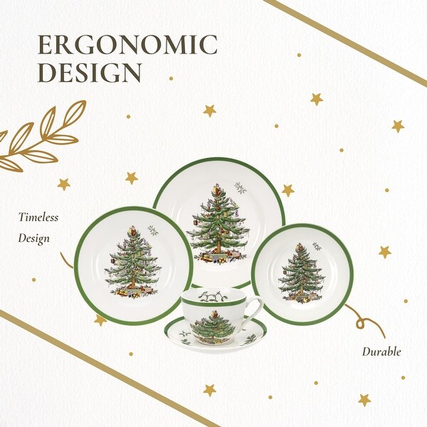 Spode Christmas Tree 5 Piece Place Setting - 7 oz - Bed Bath