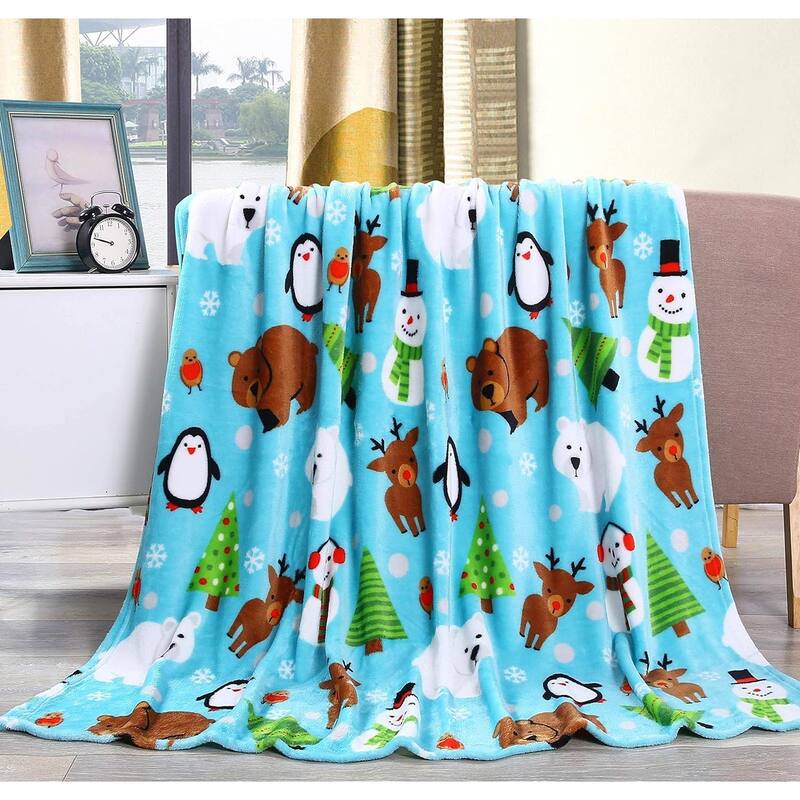 Velvet Touch Holiday Throw Fleece Blanket (50" x 60") - Winter Friends