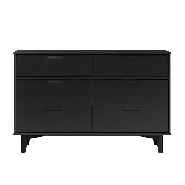 Middlebrook Gammelstaden Mid-Century Solid Wood 6-Drawer Dresser - Black