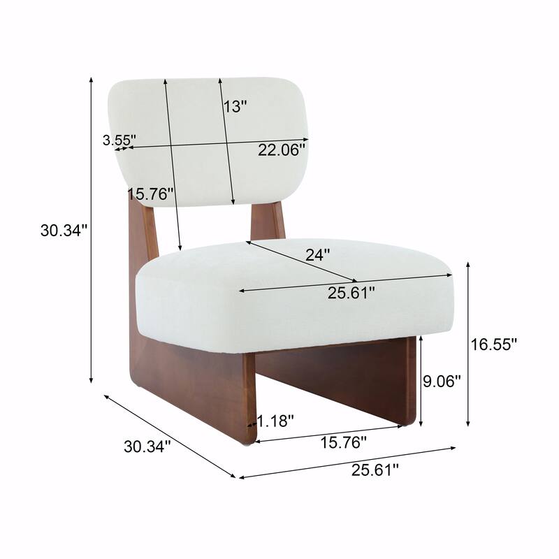 Minimalist Accent Chairs Set - Wood Frame