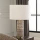 preview thumbnail 3 of 5, Uttermost Cortado Travertine Table Lamp - 23.25" H X 15" W X 15" D