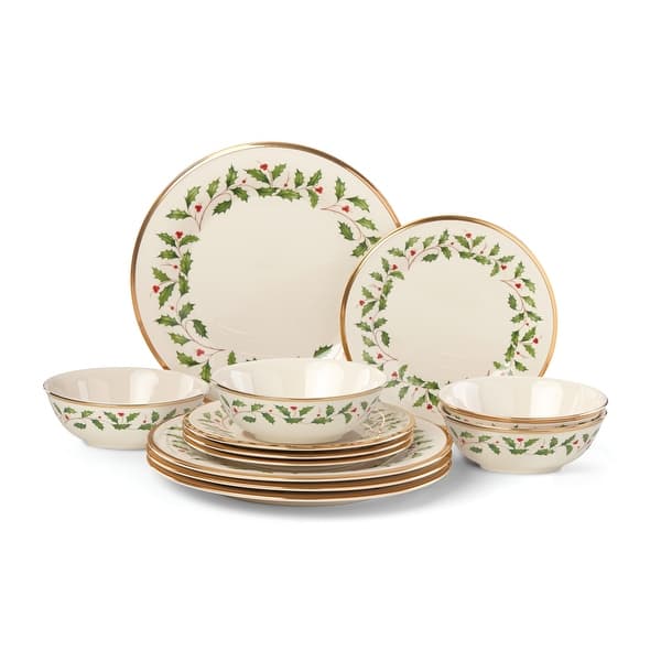 lenox 12 piece porcelain dinnerware set