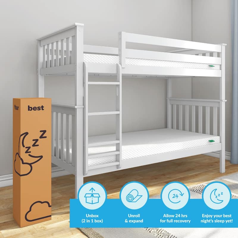 Max and Lily 5" Memory Foam Mattress Twin - Set of 2