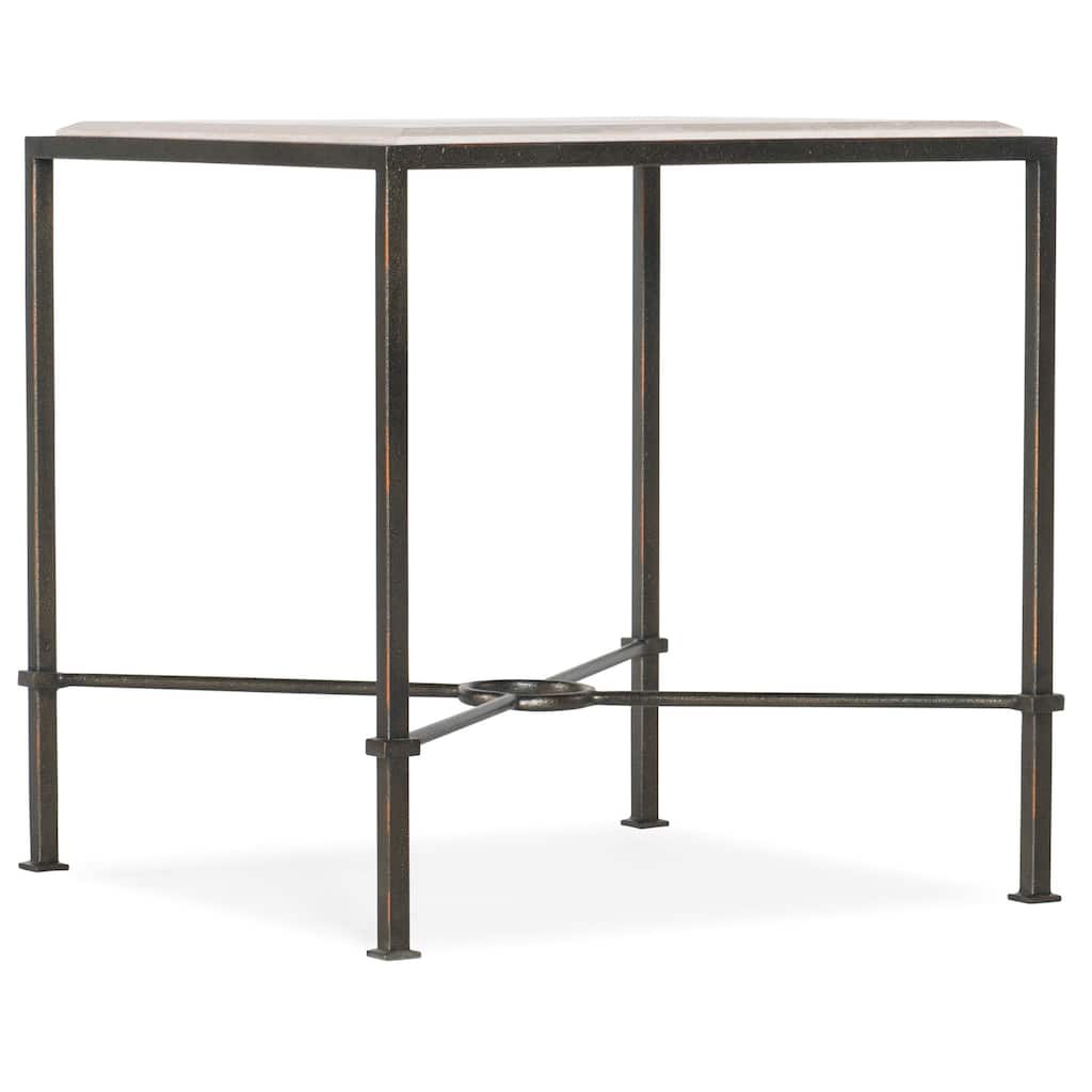Hooker Furniture 24" Wide Marble Top Metal End Table