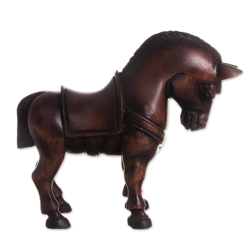 Novica Handmade Mini Horse Cedar Wood Sculpture