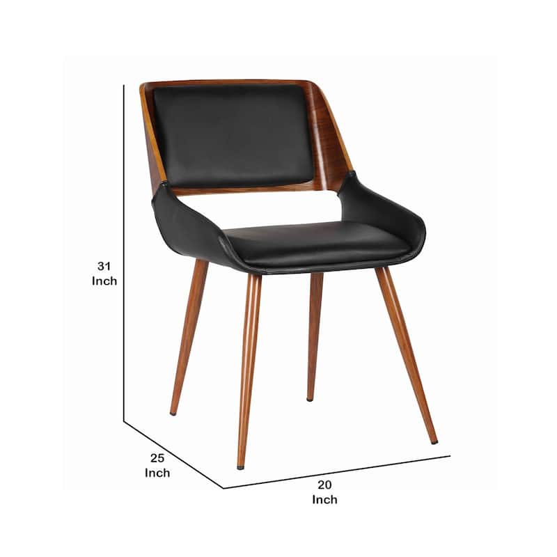 Brown/Black Faux Leather Upholstered Wood Frame Dining Chair, Sturdy Dining Chair for Dining Rooms - 23.5