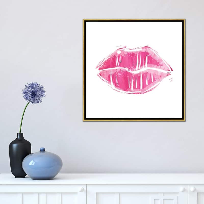 iCanvas "Pink Lips" by Milli Villa Framed