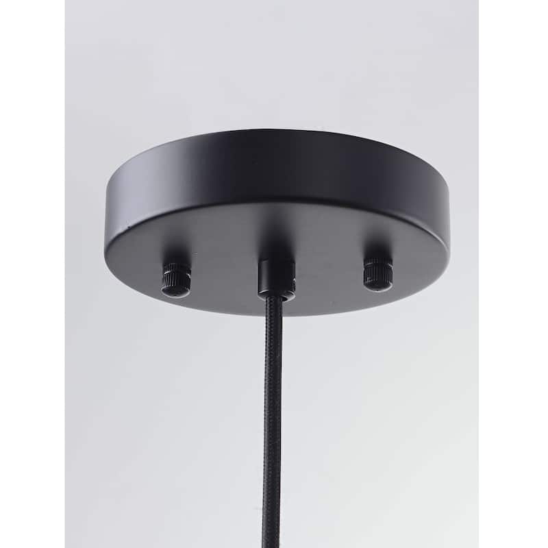 Alda 1 Light Antique Gold and Black Clear Glass Bowl Shade Pendant - 9.7 inches in diameter x 8.5 inches H