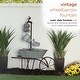 preview thumbnail 4 of 12, Alpine Corporation 36" Tall Rustic Wheelbarrow and Watering Can Fountain Yard Decoration