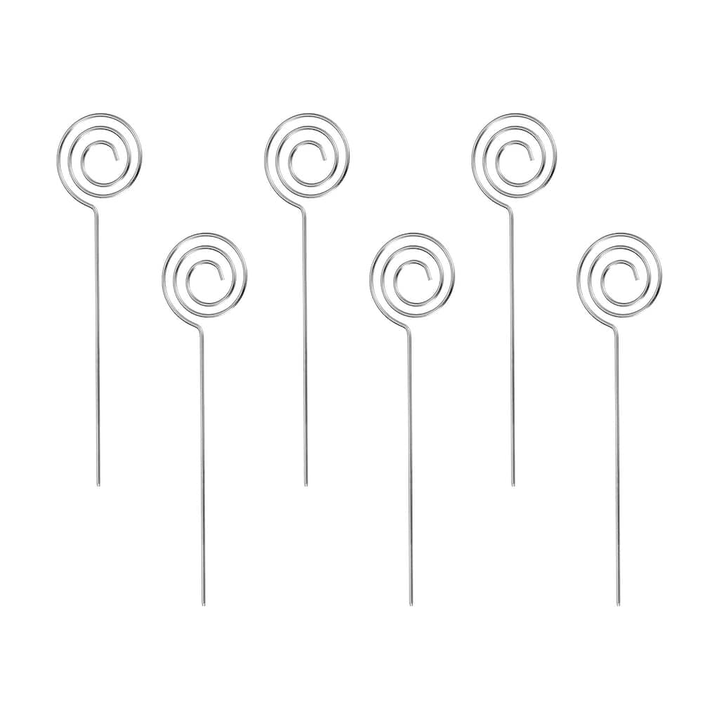 6x Metal Cocktail Toothpicks Circle Shape Drink Picks Cocktail Skewer - 5.24"