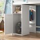 preview thumbnail 5 of 11, Twin Size Wood Loft Bed with Wardrobe, Storage Shelves and Ladder